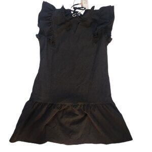 NWT Dokotoo Dress Ruffle Size Small Black Slip On Pockets
